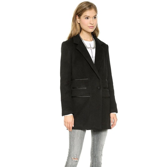 Joe's Jeans Soft Wool Blend One Button Sweater Coat Black M/L $289 Nwt - Picture 2 of 8